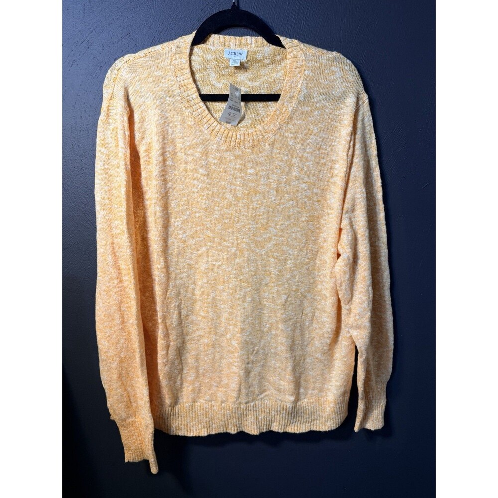 J. Crew Factory Size XL Orange Sherbet Marled Crewneck Summer Sweater Cotton New
